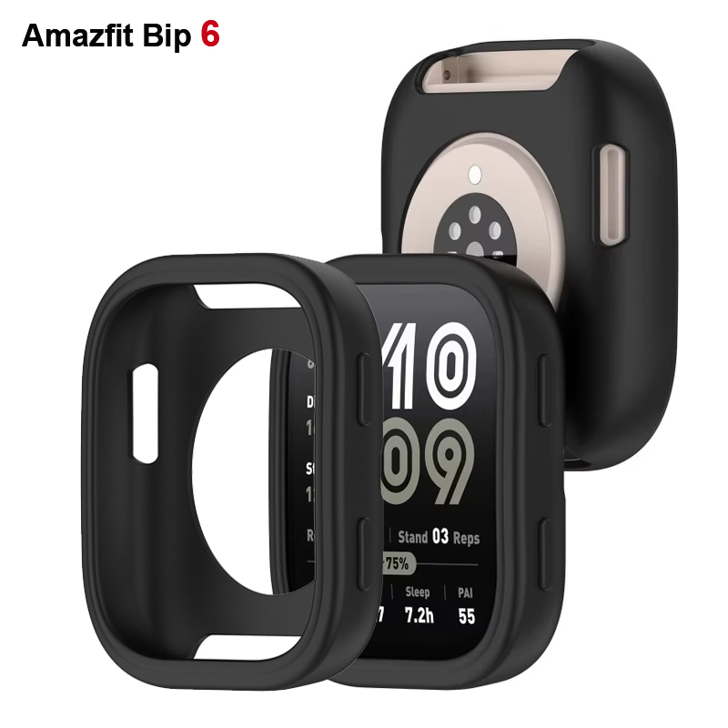 Smartwatch Band Accessories - ケース Amazfit Bip 6 スマートウォッチアクセサリー中空保護シェルスクラッチソフトシリコンバンパーカバー Amazfit