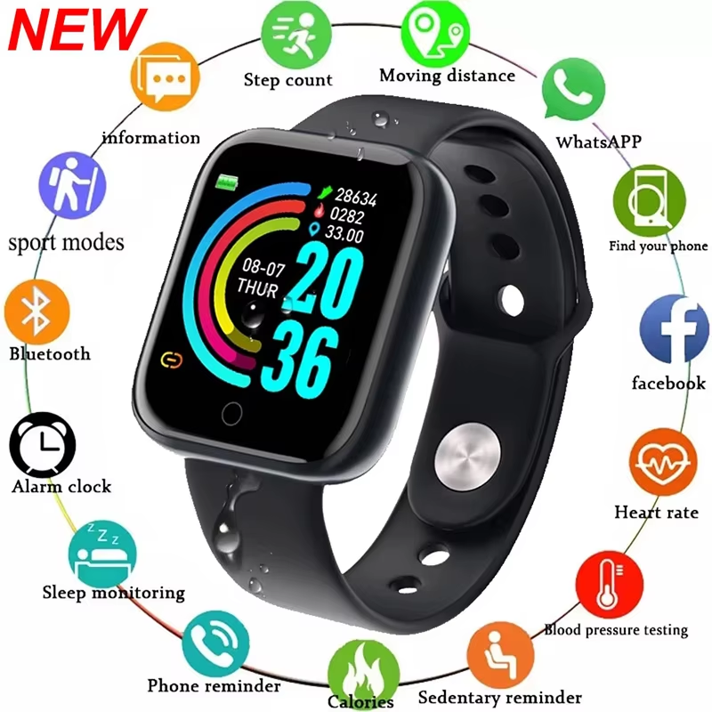 Android Smartwatch Accessories - スマートウォッチ男性女性腕時計スマートウォッチメッセージフィットネスモニターブレスレット誕生日ギフト電子時計 Android IOS 用 ﻿