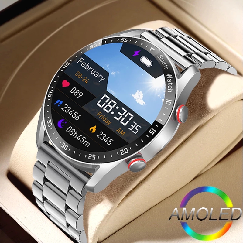 Smartwatch Face - ECG + PPG Bluetooth 通話スマートウォッチメンズレーザー健康血圧フィットネススポーツ腕時計男性スポーツ防水スマートウォッチ +