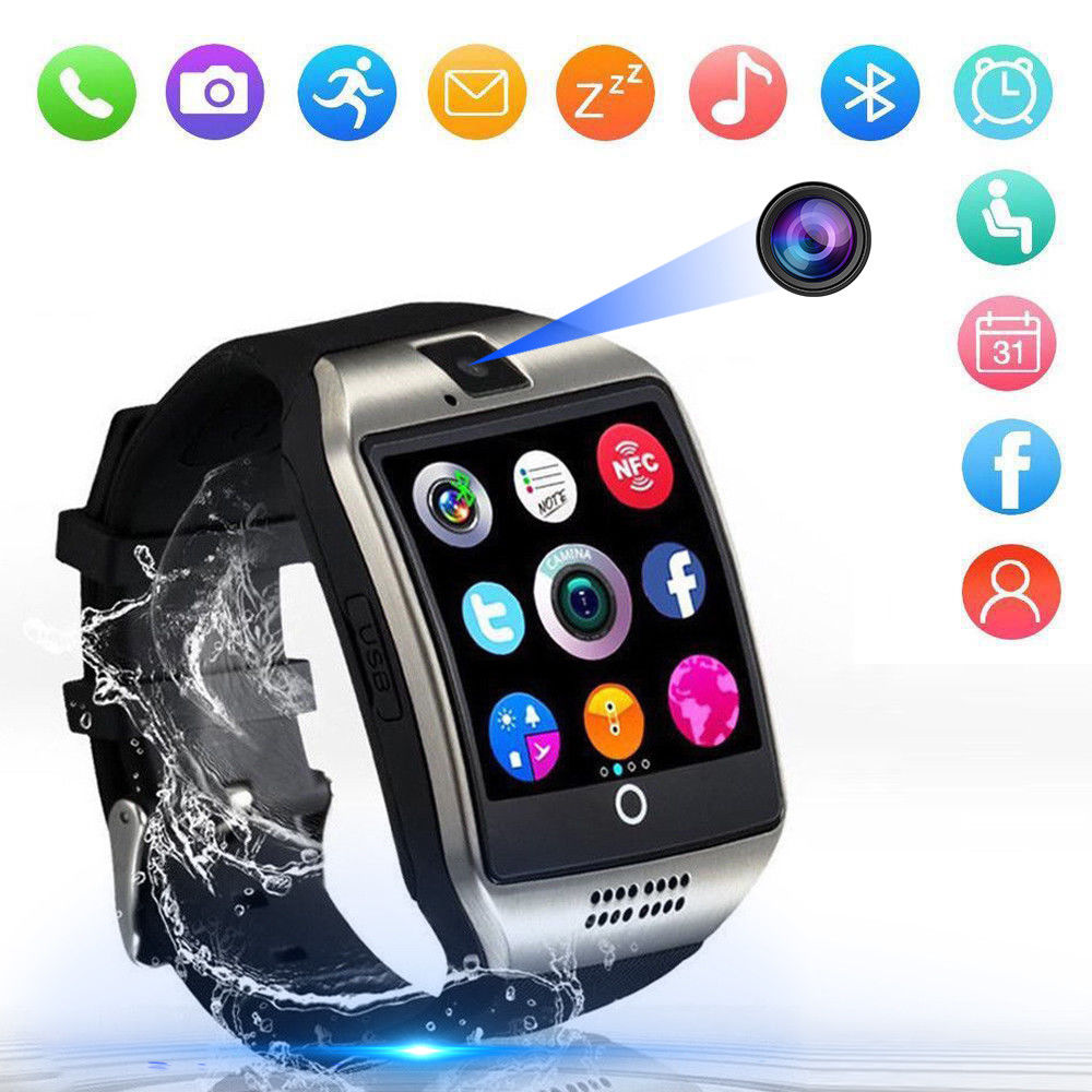 Smartwatch X - BluetoothタッチスクリーンQ18スマート時計のandroidモビールiphone × 8 simカードスマートウォッチ