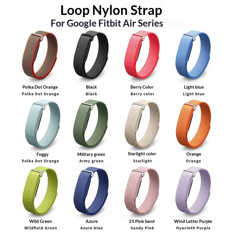 Sport Loop Strap - 新しい Google Fitbit Air ナイロン時計ストラップマジックテープストラップループリストバンドスポーツナイロン編組時計ストラップホリデーギフト