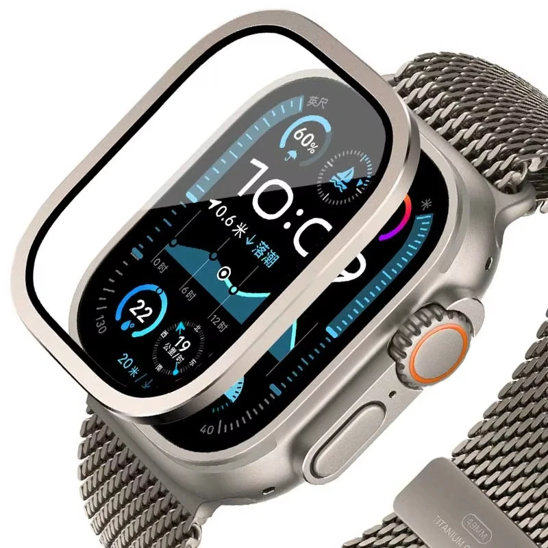 Smartwatch Straps & Accessories - Apple Watch Ultra 49mm 用強化ガラス チタンメタルフレーム