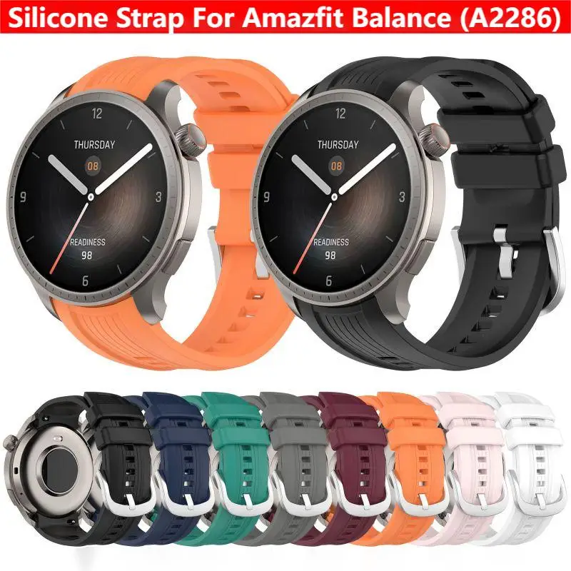 Sport Loop Strap - Amazfit Balance A2286スマートウォッチ用シリコンストラップ、交換用リストバンド、ブレスレット、Huamiアクセサリー