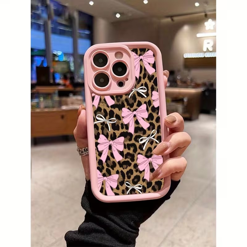 Apple Iphone 15 - レオパード柄リボン付きスマホケース iPhone 18 17 16 15