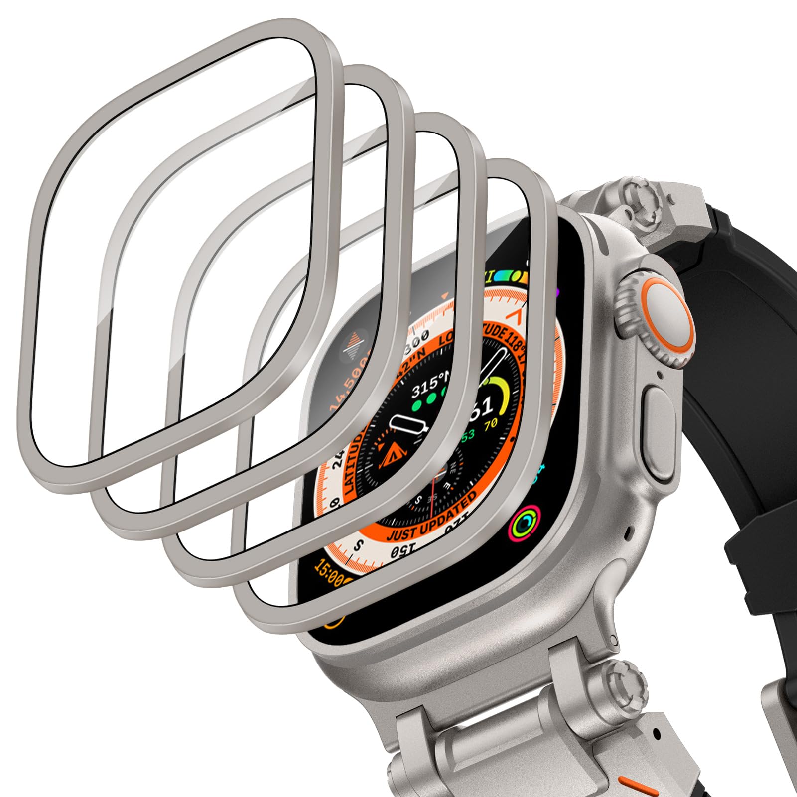 Smartwatch Straps & Accessories - アルミニウム合金ケース + 強化ガラス Apple Watch Ultra