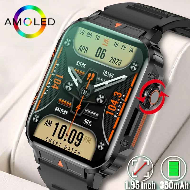 男性用のAmoledミリタリースポーツウォッチ,Androi - Smartwatch Face のレビューと価格