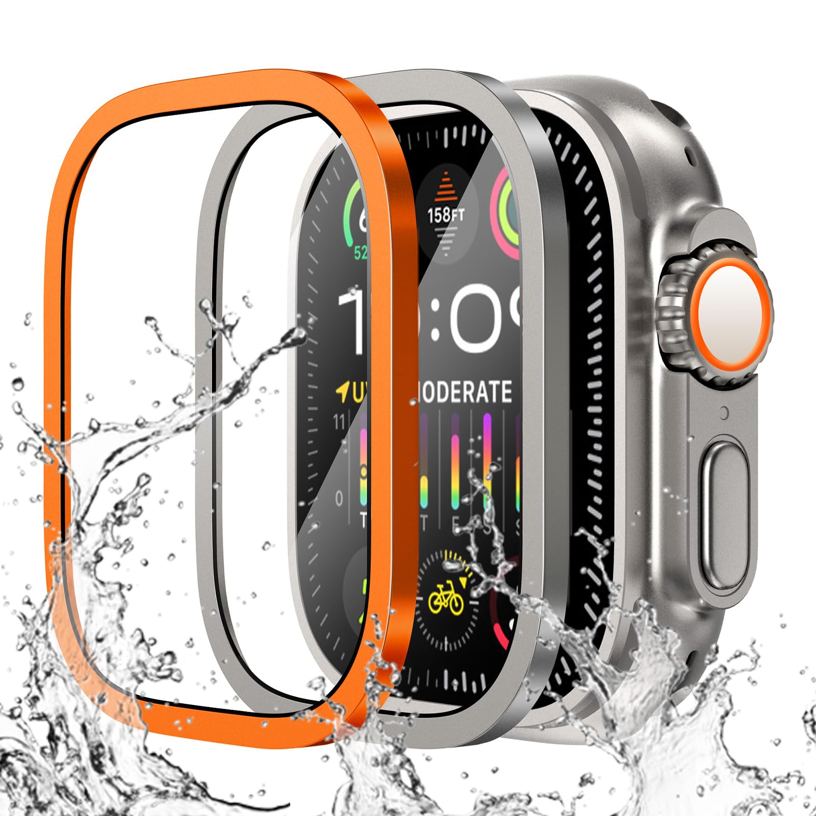 Apple Watch用の傷防止強化ガラス,チタンメタルフレ - Smartwatch Straps & Accessories のレビューと価格