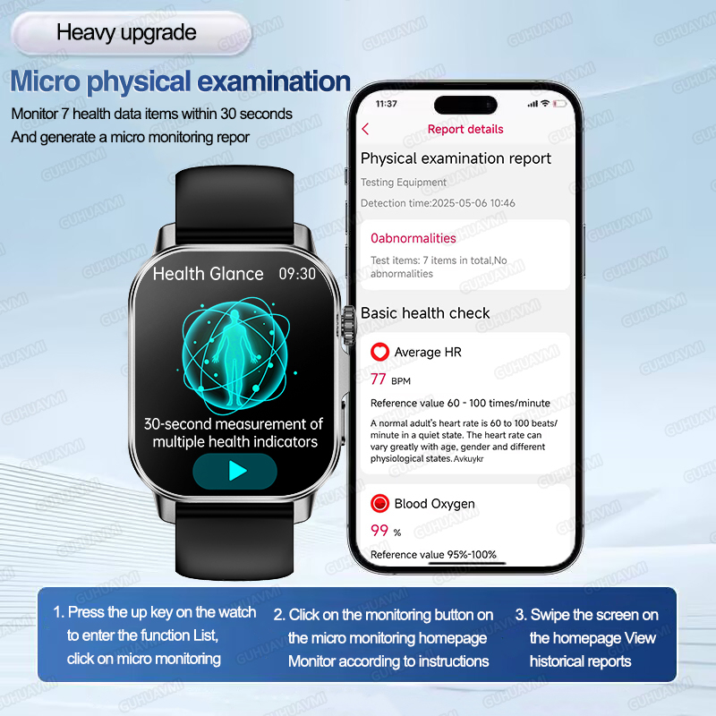 新しいヘルスケアAIドクター 正確な診断 スマートウォッチ  - Android Smartwatch Accessories のレビューと価格