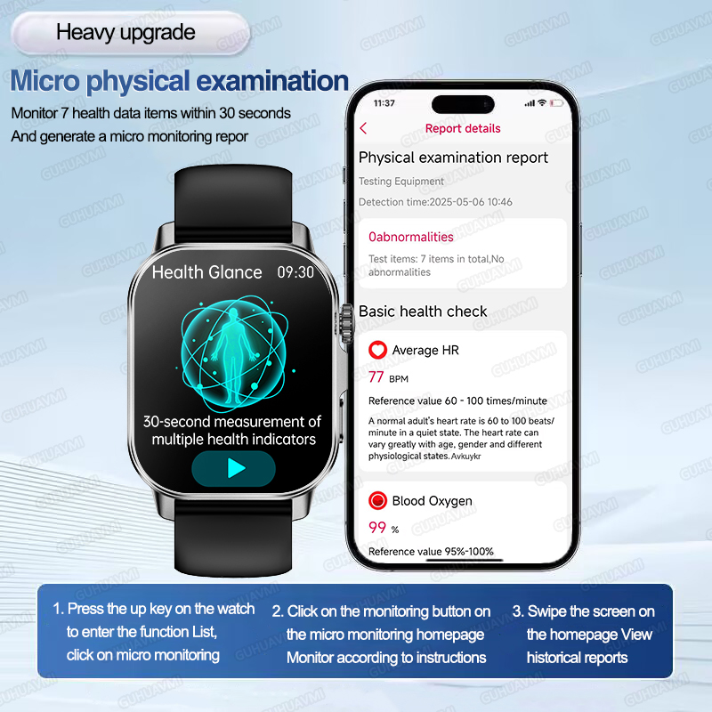 新型メンズ感情診断スマートウォッチ ECG+HRV 血液脂質 - Android Smartwatch Accessories のレビューと価格