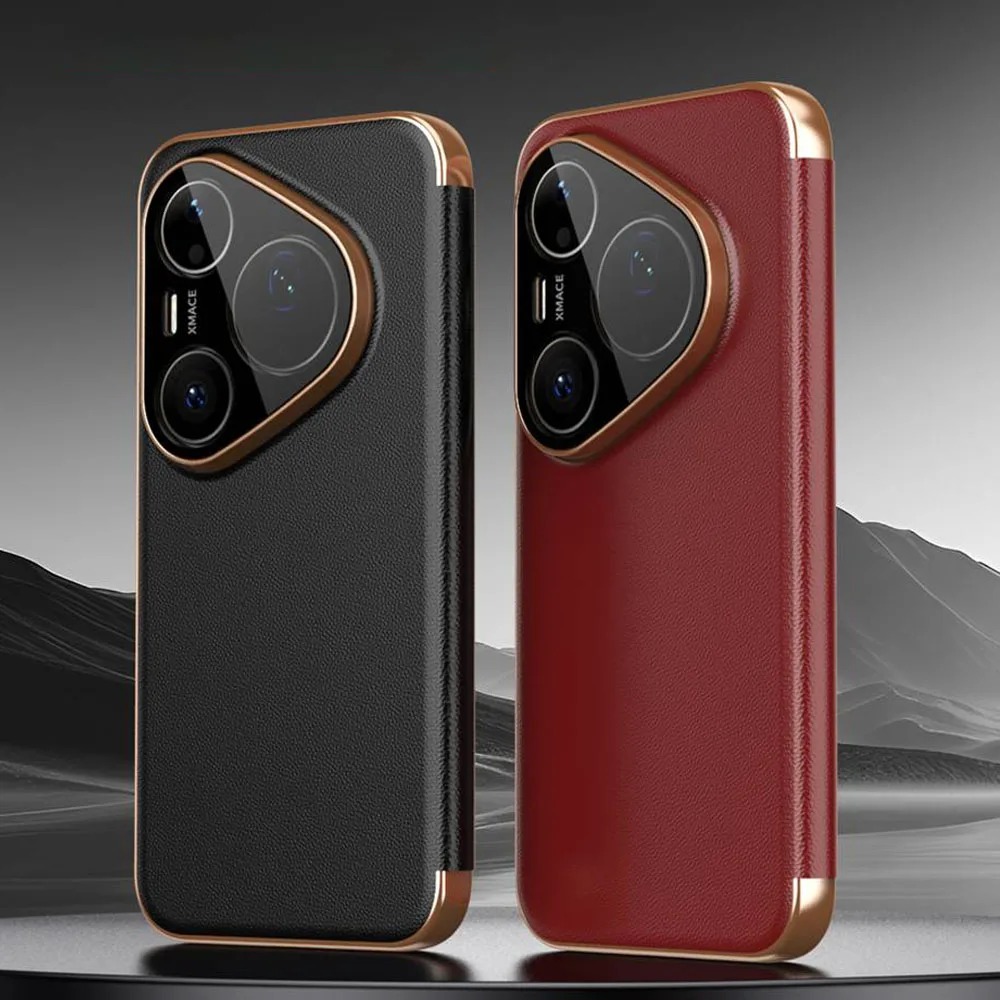 高級本革製スマートウィンドウフリップフォンケース、Huawe - Huawei Pura 70 のレビューと価格