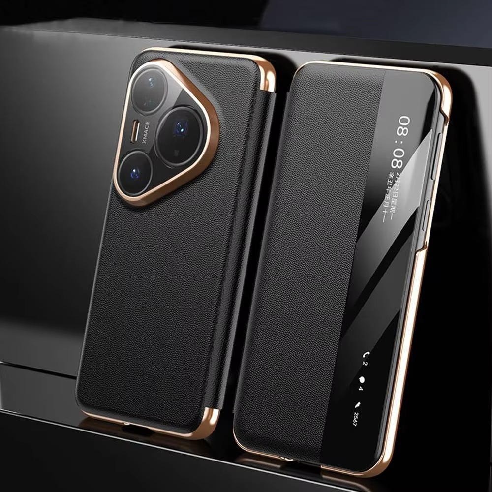 高級本革製スマートウィンドウフリップフォンケース、Huawe - Huawei Pura 70 のレビューと価格