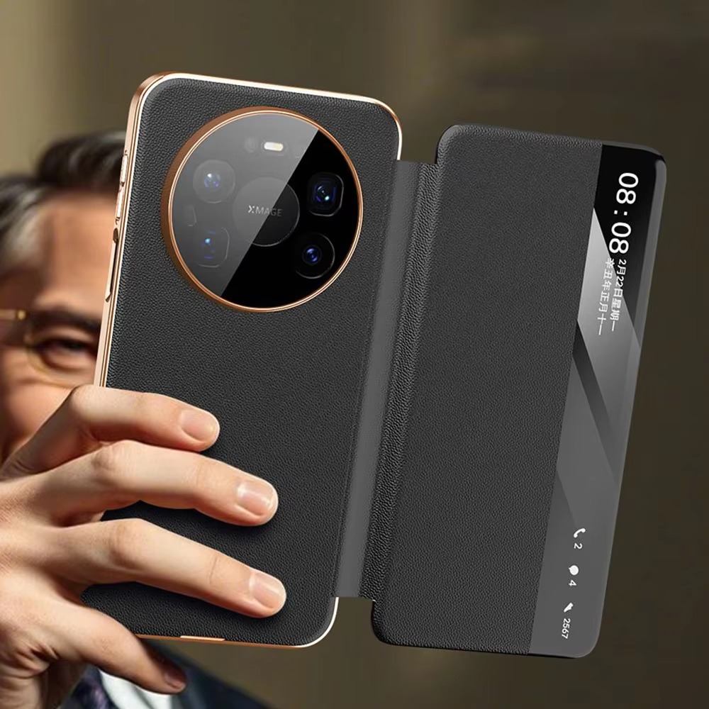 高級本革製スマートウィンドウフリップフォンケース、Huawe - Huawei Pura 70 のレビューと価格