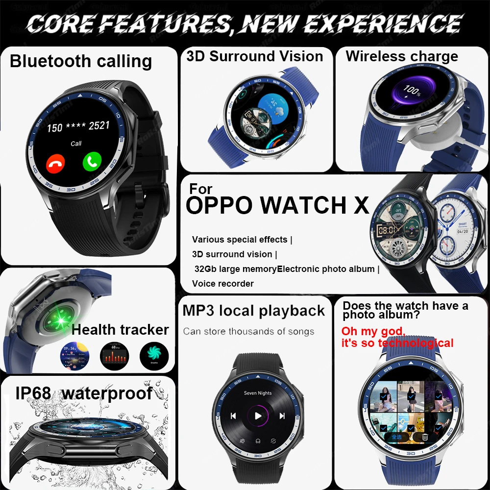1.43 AMOLED スマートウォッチ 3D サラウンドビ - Smartwatch X のレビューと価格