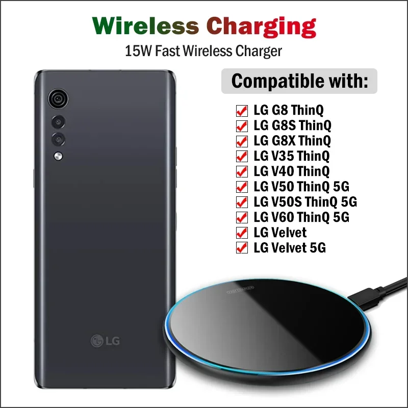 Lgベルベットクイックワイヤレス充電器,5g,電話,ワイヤレ - Wireless Charger Watch のレビューと価格