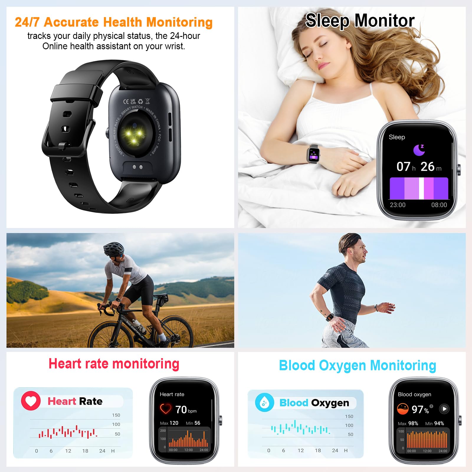 1.91インチのコネクテッドウォッチ,防水IP68,身体活動 - Smartwatch Face のレビューと価格