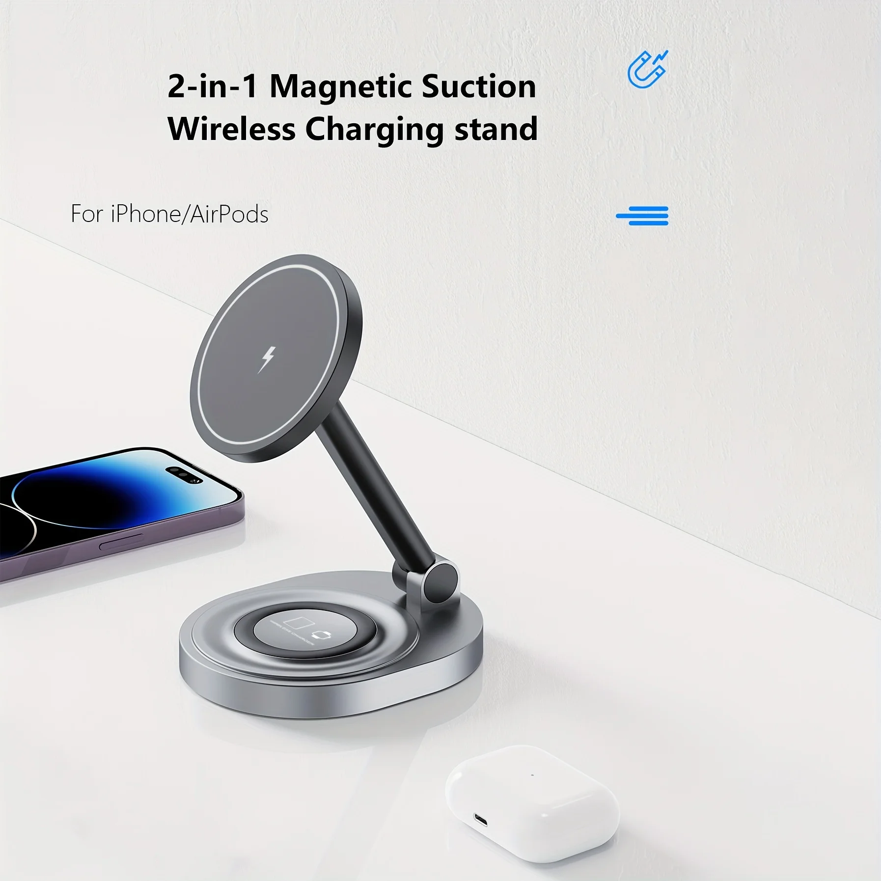 2 で 1 磁気ワイヤレス充電器スタンドパッド iPhone - Smartwatch X のレビューと価格