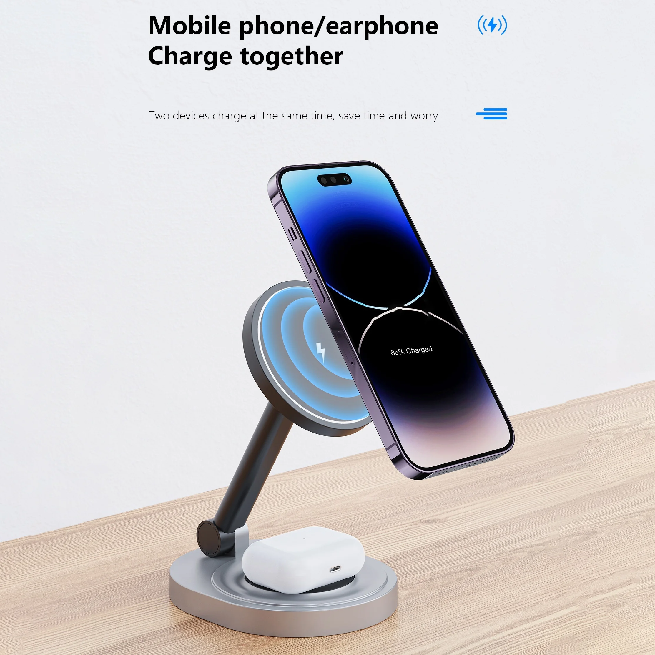 2 で 1 磁気ワイヤレス充電器スタンドパッド iPhone - Smartwatch X のレビューと価格