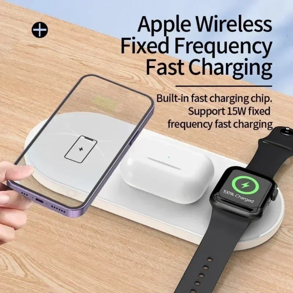3-in-1 ワイヤレス充電パッド 急速充電ドックステーショ - Wireless Charger Watch のレビューと価格