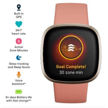 Fitbit Versa 3 モチベーションを高めるヘルスフ - Smartwatch X のレビューと価格
