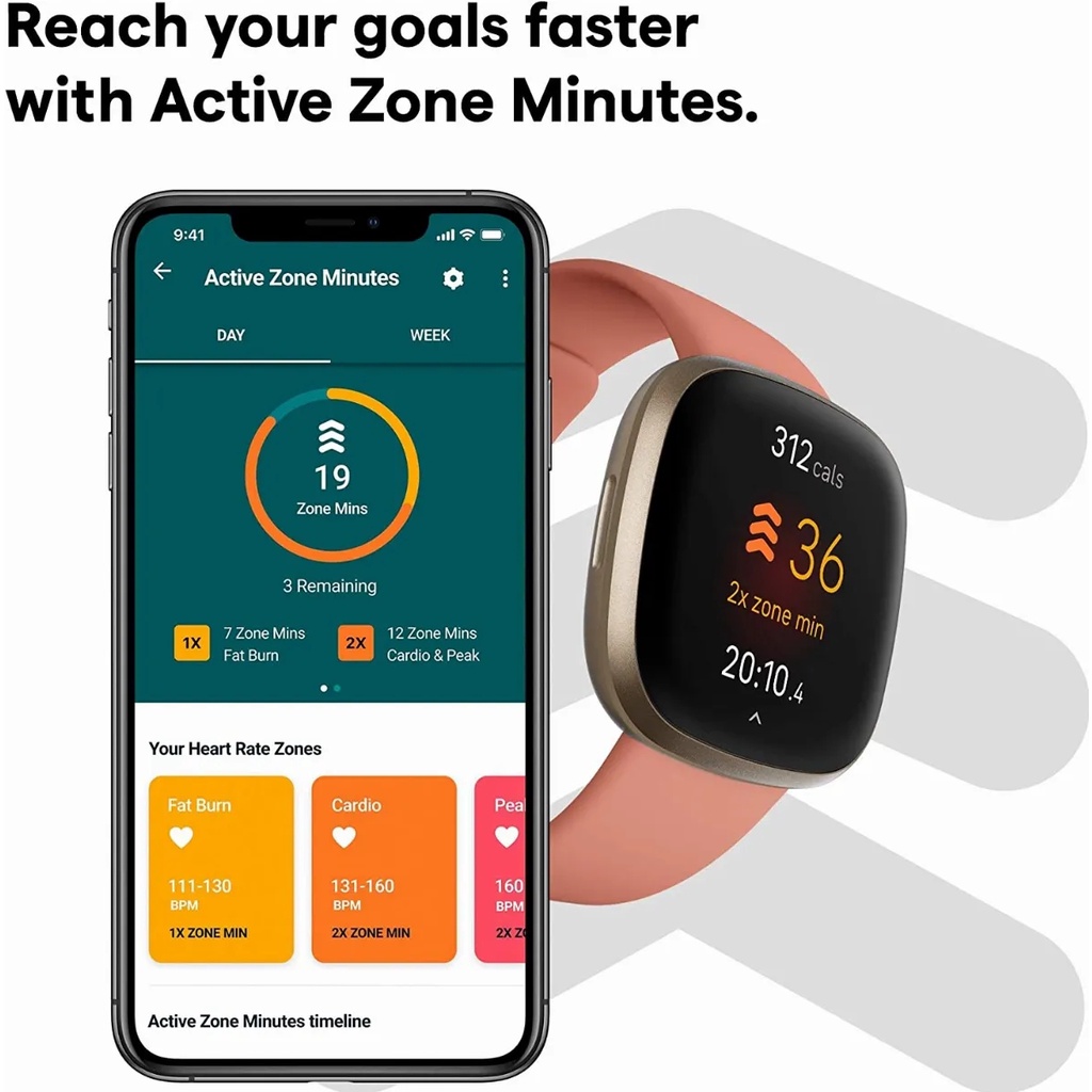 Fitbit Versa 3 モチベーションを高めるヘルスフ - Smartwatch X のレビューと価格