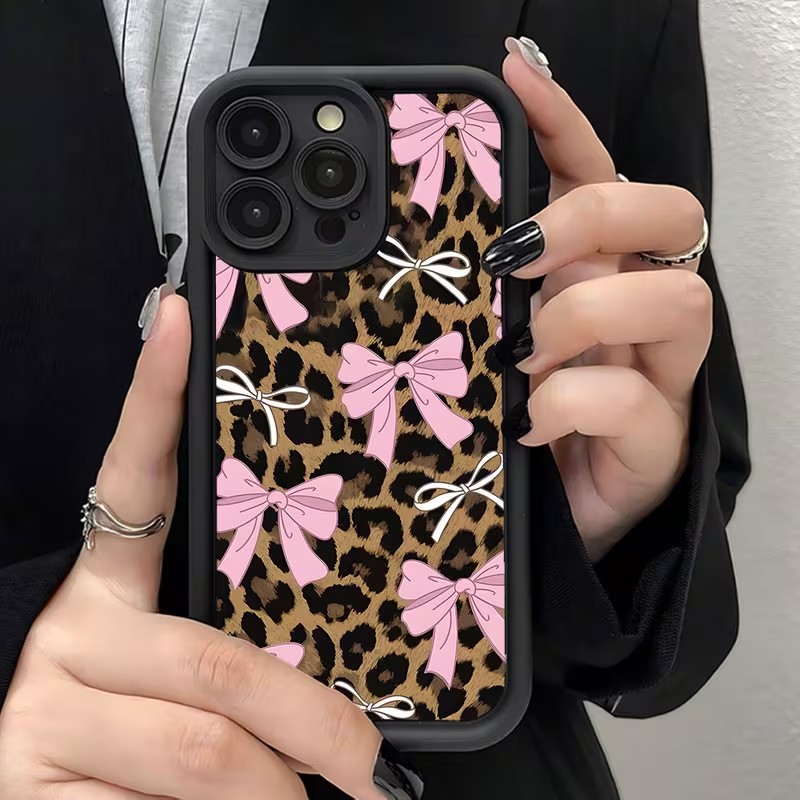 レオパード柄リボン付きスマホケース iPhone 18 17 - Apple Iphone 15 のレビューと価格