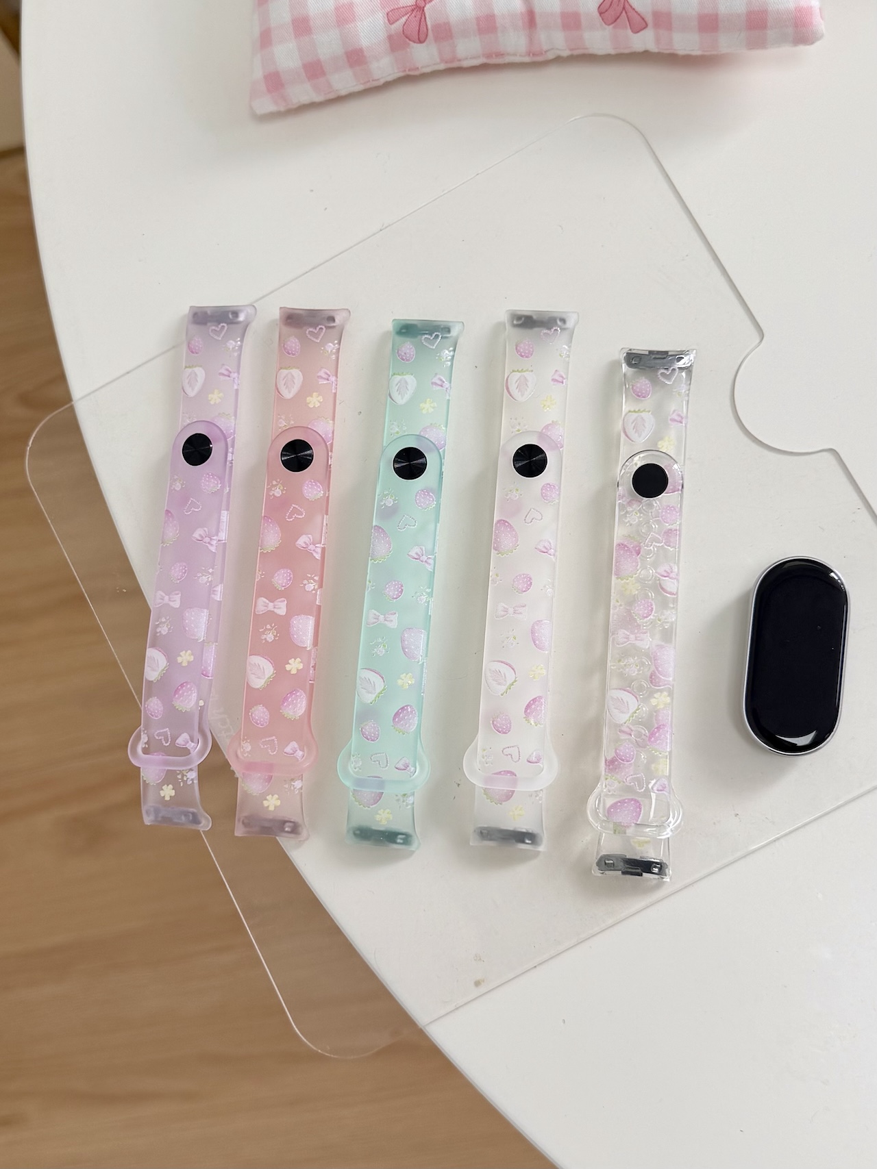 超可愛いイチゴ柄のTPUストラップ Xiaomi Band  - Android Smartwatch Accessories のレビューと価格
