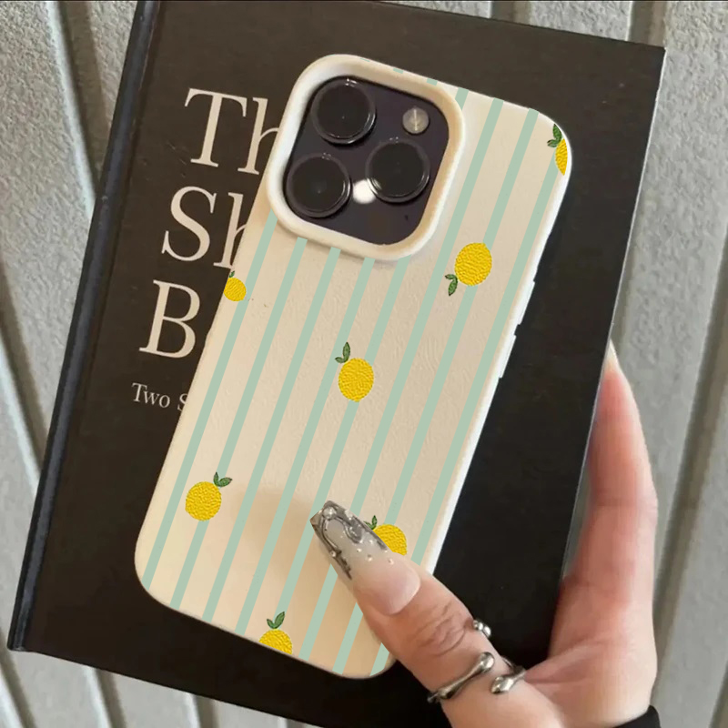 耐衝撃性のある可愛いレモン柄シリコン製iPhoneケース（i - Apple Iphone 15 のレビューと価格