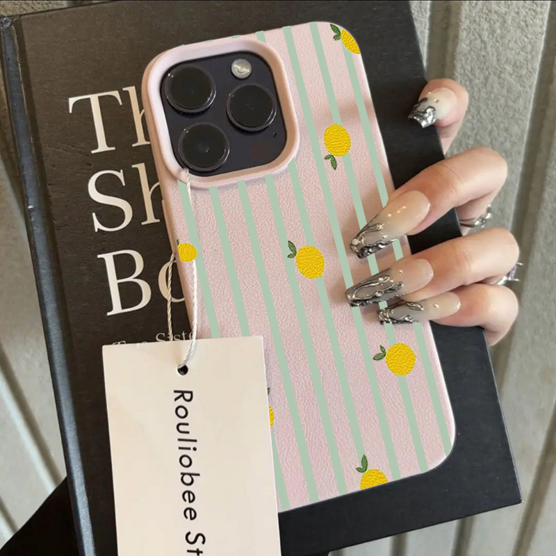 耐衝撃性のある可愛いレモン柄シリコン製iPhoneケース（i - Apple Iphone 15 のレビューと価格